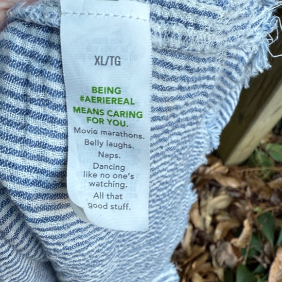 Aerie American Eagle Daybreak Coverup Shirt oversize Marbled Blue 16 18 XL - Picture 11 of 16